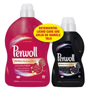 Pachet promo: detergent lichid de rufe Perwoll Color 2.7 l + Perwoll Black 900 ml