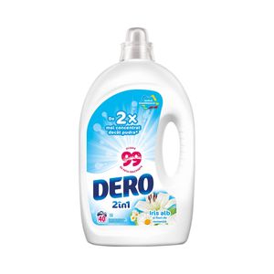 Detergent lichid de rufe automat cu iris alb Dero 2in1, 2l