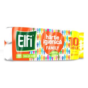 Hartie igienica Elfi Family 2 straturi, 10 role