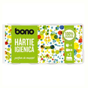 Hartie igienica parfumata Bono 8 role, 3 straturi