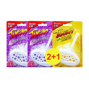 Pachet promo: Odorizant pentru toaleta solid Tucan Floral, Lamaie, 40 g