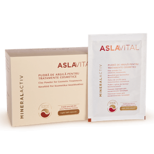 Pudra de argila Aslavital pentru tratamente cosmetice, set 10 plicuri