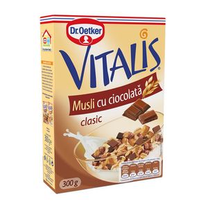 Musli clasic cu bucatele de ciocolata Dr. Oetker Vitalis 300g