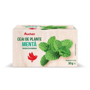 Ceai de menta Auchan, plicuri, 30g