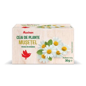 Ceai de musetel Auchan, 20 plicuri x 1.5 g
