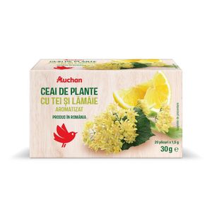 Ceai de tei si lamaie Auchan, plicuri, 20g