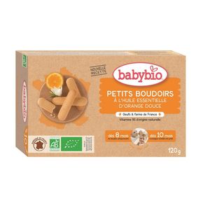 Biscuiti pentru dinti cu ulei esential de portocala dulce Babybio, 120g