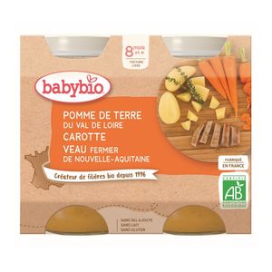 Piure bio de legume cu vitel Babybio, 2 x 200g