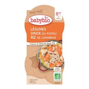 Tocanita de legume, curcan si orez Babybio, 2 x 200g