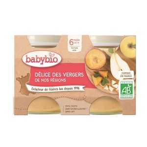 Piure de fructe Babybio, 2 x 130g