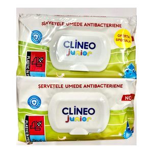 Servetele umede antibacteriene junior Clineo, 70 buc 1+1