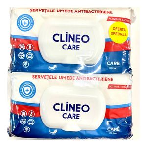 Servetele umede antibacteriene Care Clineo, 70 buc 1+1