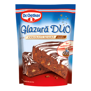 Glazura duo Dr. Oetker cu gust de ciocolata neagra si alba 100 g