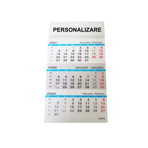 Calendar perete A3 LUCIOS triptic - 3 luni/coala - 12 coli