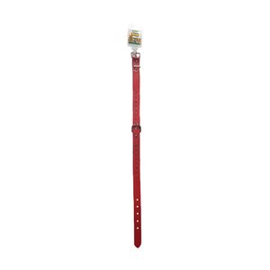 Zgarda Benny din piele, pentru caini, rosie, 2.2 x 55cm