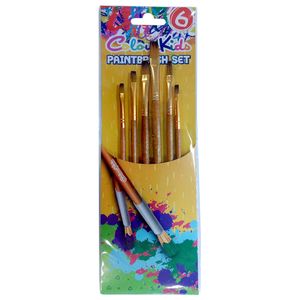 Set 6 pensule cu varf tesit Pigna Colour Kids