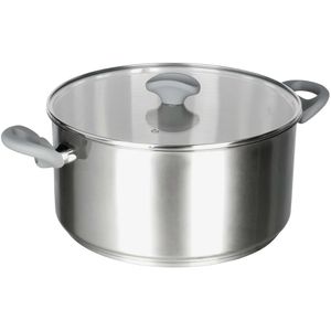 Cratita din inox Actuel 28 cm - 7L cu capac din sticla