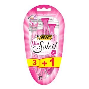Aparat de ras dispozabil pentru femei BIC Miss Soleil Pink cu 3 lame, pachet 4 bucati