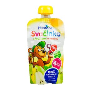 Piure Hamanek cu pere si banane, de la 4 luni, 120 g