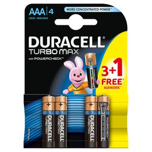 Baterie Duracell Turbo Max AAAK 3 + 1 extra