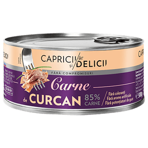 Carne de curcan in suc propriu Capricii si Delicii 300 g