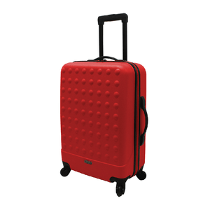 Troler rigid Airport Basic rosu cu volum de 54L si roti pivotante