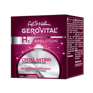 Crema antirid concentrata cu acid hialuronic Gerovital GH3 Evolution, 50 ml