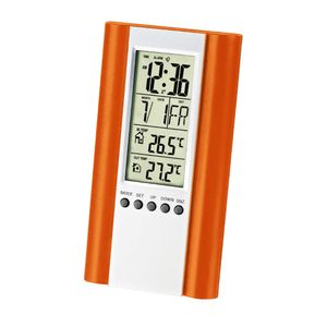 Statie meteo Fiesta FSTT04 orange cu senzor exterior si functie de ceas cu alarma