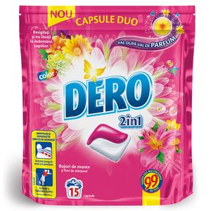 Detergent Dero Duo Caps bujor de munte 15 x 24 g