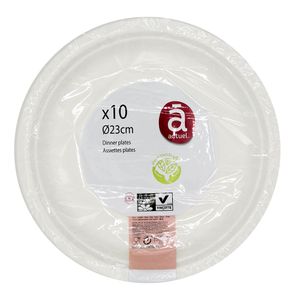 Set 10 farfurii de unica folosinta Actuel ecofriendly 23 cm