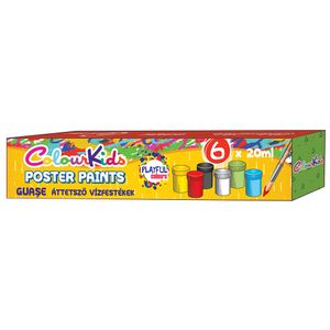 Set guase Pigna Colour Kids 20ml pachet 6 culori cu suport din plastic