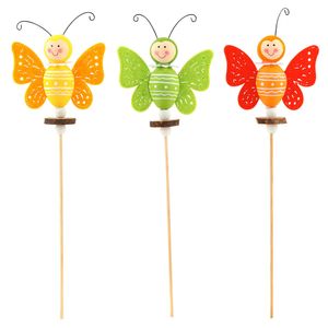 Decoratiune din lemn Garden Star, model fluture, 28 cm