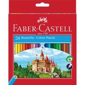 Set creioane colorate Faber-Castell, pachet 24 culori si ascutitoare