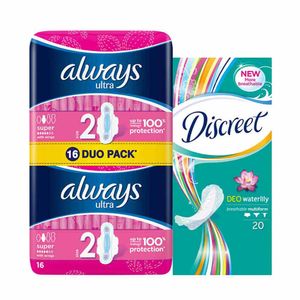 Pachet absorbante Always Ultra si Discreet, 32 bucati