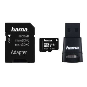 Set card de memorie microSDHC 32GB cu adaptor si cititor Hama