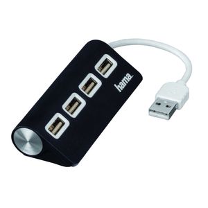 Usb hub HAMA, USB 2.0, 4 porturi, Culoare Negru