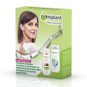 Set pentru cadou Elmiplant cu gel de dus si lotiune de corp