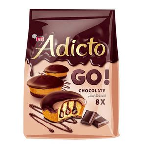 Adicto Go! Prajitura cu crema de cacao si glazura de cacao, 8 bucati