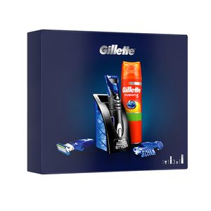 Set pentru cadou Gillette All Purpose Styler, gel de ras Fusion Ultra Sensitive si 3 piepteni