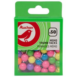 Set 50 pioneze panou pluta Auchan, diverse culori