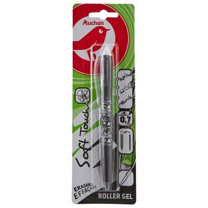 Roller gel negru Auchan, cu rescriere