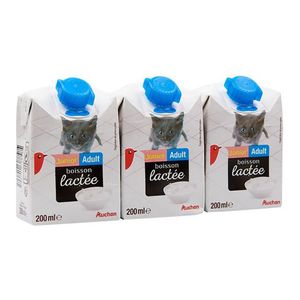 Lapte pentru pisici Auchan, 3 x 200 ml