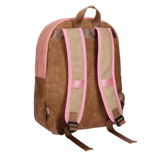 Rucsac brodat Catalina Estrada Faisan, inaltime 42 cm, culoare roz