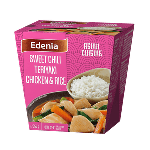 Pui teriyaki dulce Edenia cu orez, 350 g