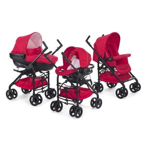 Carucior Chicco trio sprint (3 in 1) cu car kit , 0 luni +, red passion