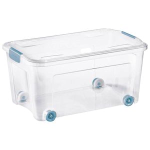 Cutie depozitare Actuel transparenta, cu roti, 43 l