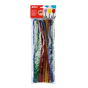 Sarma chenille Apli cu sclipicii, 50 bucati, diverse culori