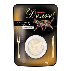 Hrana umeda pentru pisici Miau Miau Desire, pui si ton, plic, 70 g