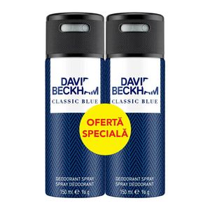 Pachet deodorant David Beckham classic blue, 300 ml