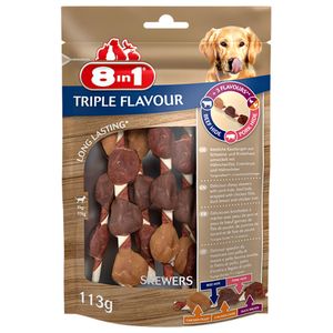 Recompense pentru caini 8 In 1 Triple Flavour Skewers